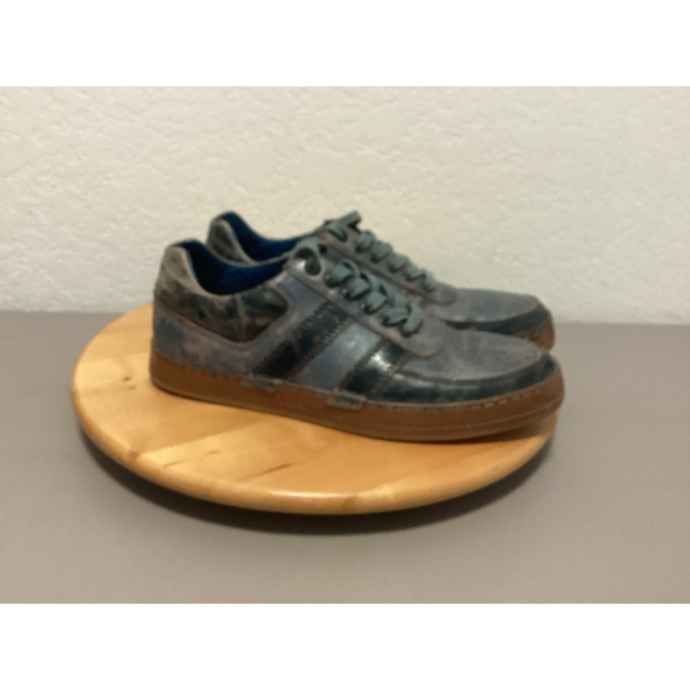 BedStu Leather Sneakers Mens Size 11 Blue Multicolored Distressed Lace Up